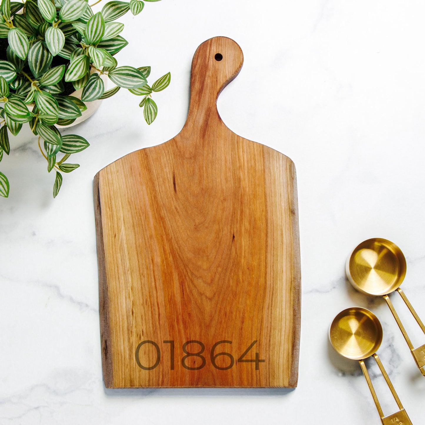 Custom Zip Code Live Edge Artisan Wood Serving Board