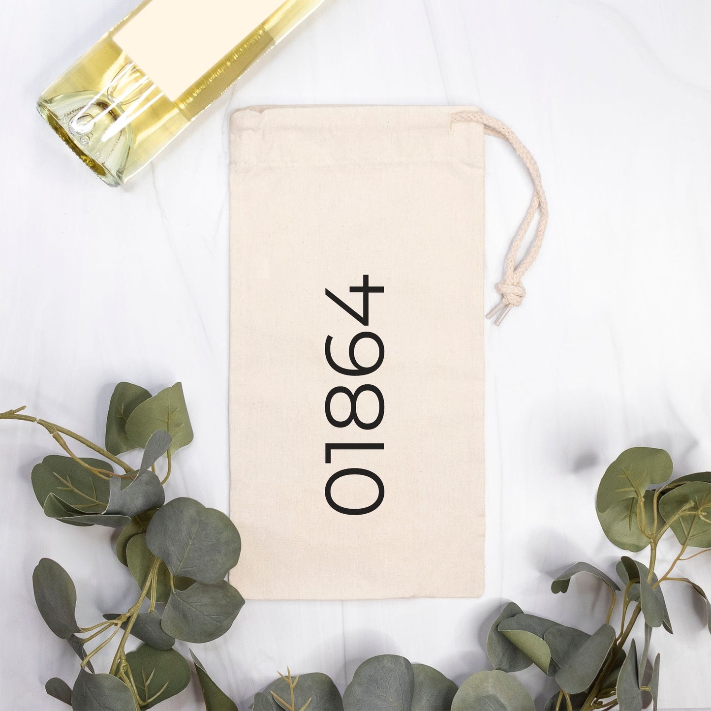 Custom Zip Code Canvas Wine Bag