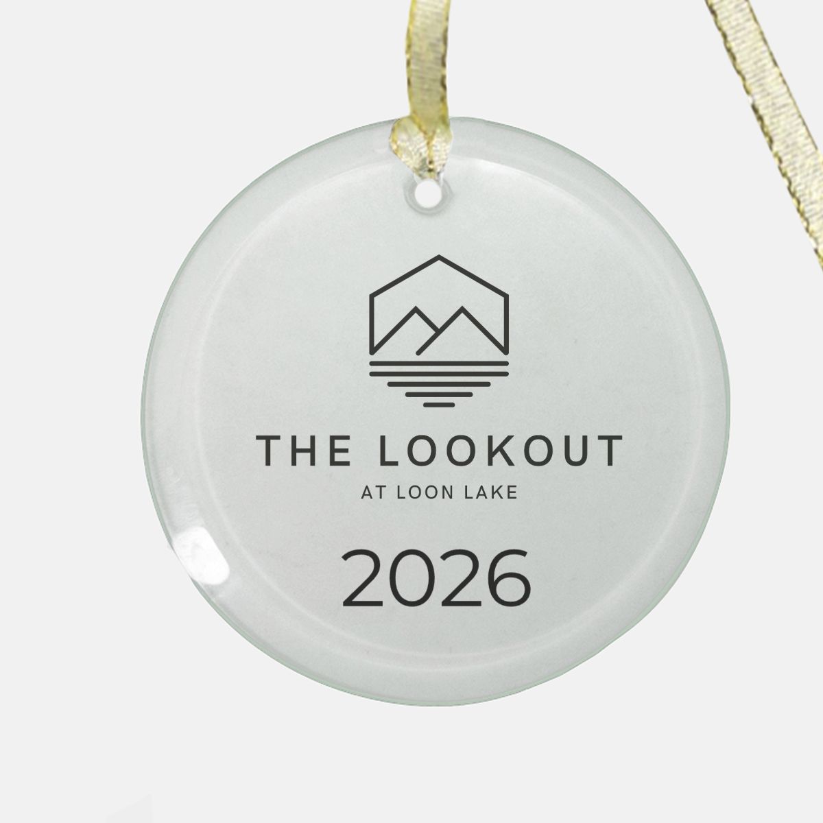 Custom Logo Glass Ornament with Year