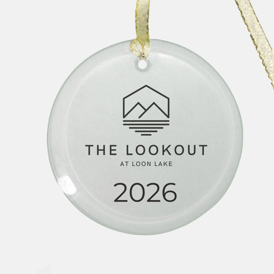 Custom Logo Glass Ornament with Year