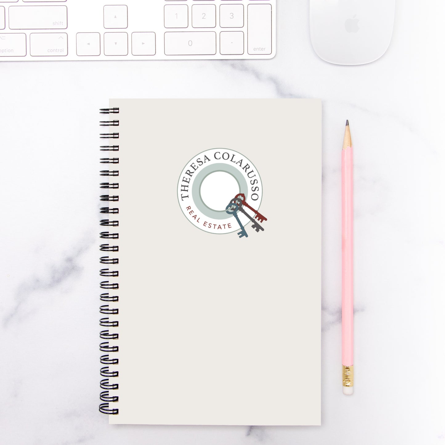 Custom Logo Notebook for Realtors - Hardcover Spiral 5.5 x 8.5"