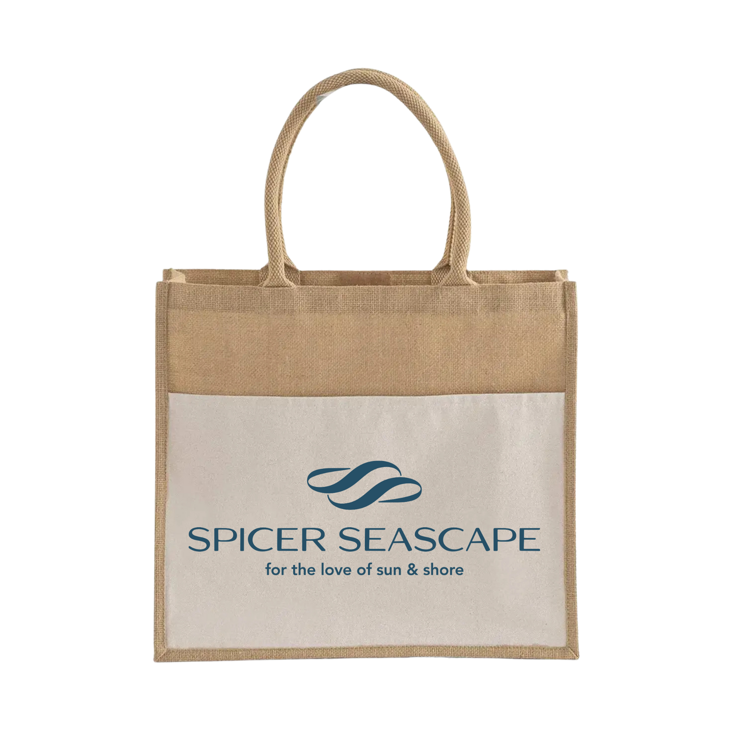 Burlap Tote Bag with Pocket, Customized with Logo