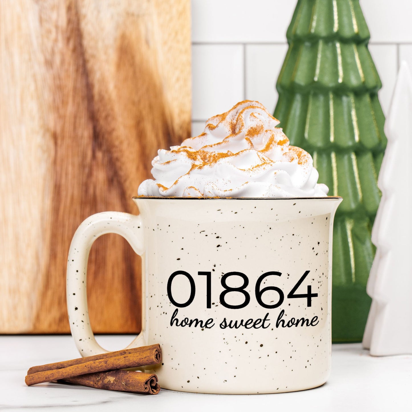 Custom Zip Code, Ceramic Camp Mug (Large 13oz)