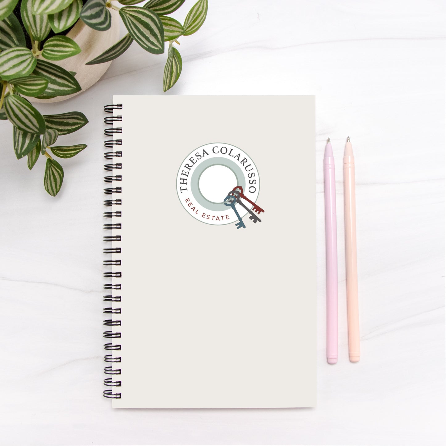 Custom Logo Notebook for Realtors - Hardcover Spiral 5.5 x 8.5"