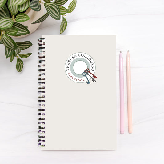 Custom Logo Notebook for Realtors - Hardcover Spiral 5.5 x 8.5"