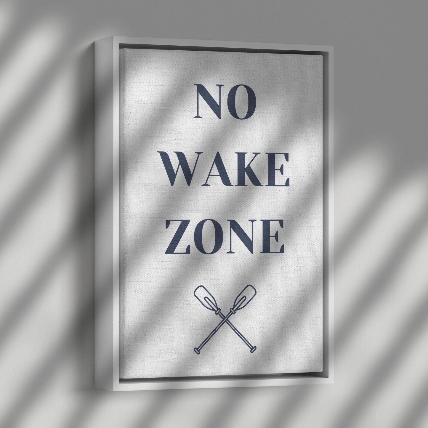 No Wake Zone :: Coastal Decor, Lake House Wall Art (Framed Canvas)