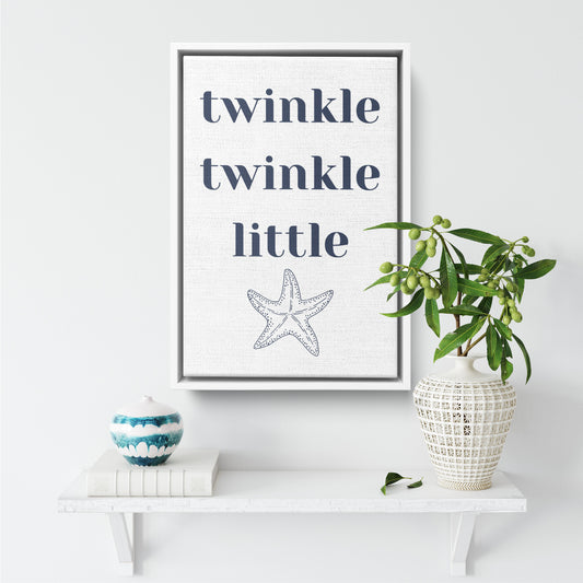 Twinkle Twinkle Little Starfish :: Coastal Decor, Beach House Wall Art (Framed Canvas)